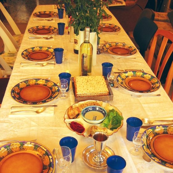 Picture of a table set for dinner